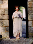 Ren in color in courtyard gate