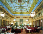 glass ceiling in restaurant