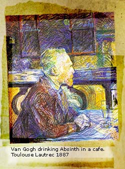 Toulouse Lautrec 1887 - Van Gogh drinking Absinth in a cafe