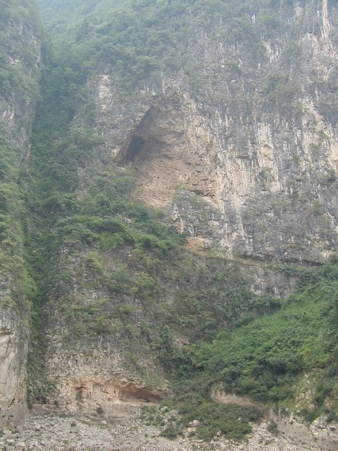 Cave in cliff that would hold a coffin