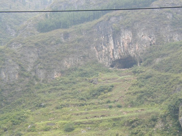 Hole in mountainside