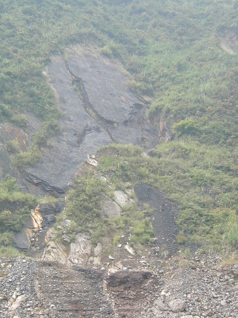 Mountain side rock erosion