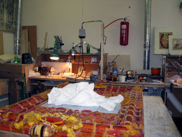amber panel being made for a very wealthy family