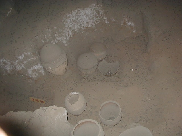 Pots that young children were burried in.