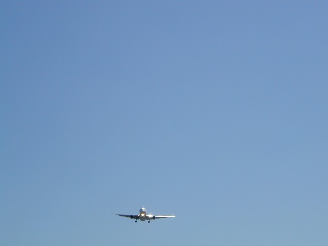 plane coming towards runway at Boston Logan