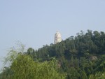 White pagoda in the distance