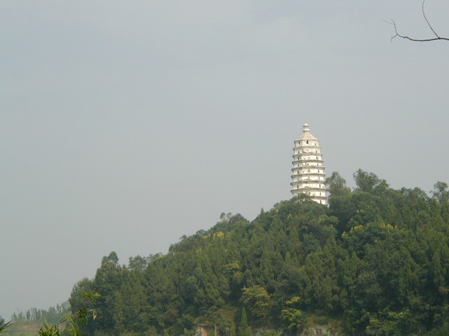 White pagoda on hillside near Beishan