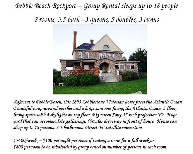 Pebble Beach Rockport group house