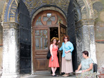 Jen and Ren at the door of the Cathedral of the Archangel