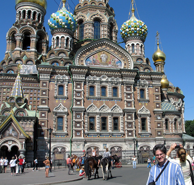 Joe in front of Church on Spilled Blood