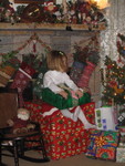 Ella in a sea of gifts