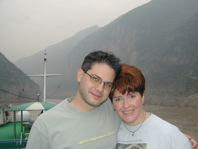 Joe & Ren in the Three Gorges on the Yangtze River in Sichuan, China