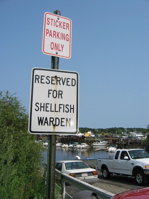 Reserved for Shellfish Warden sign