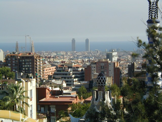 View from upper deck across Barcelona