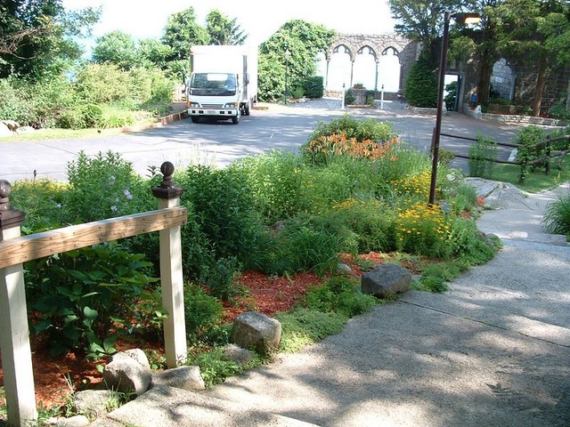 arches and catering van