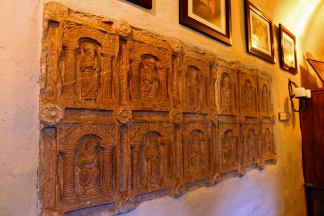 Circa 150 - Italian marble altar front showing 12 Apostles in relief