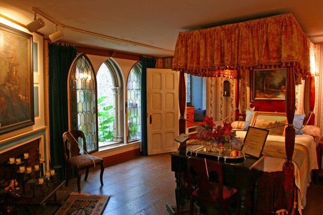 Early American Bedroom view to Atrium
