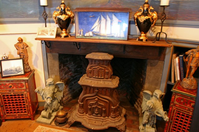 fireplace in the war room