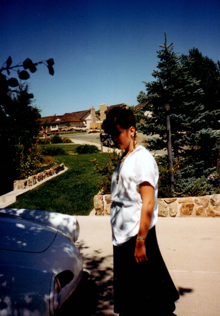 Jen with mohawk in the shadows