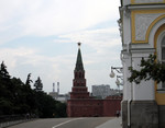 approaching Borovitskaya Tower within the Kremlin