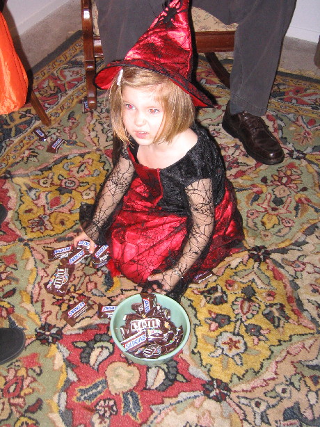 Ella makes a face like she's been tricked  vs treated