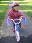 Ella riding her new bike