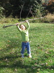 Ella with a big stick