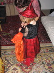 Ella with trick-or-treat bag in hand