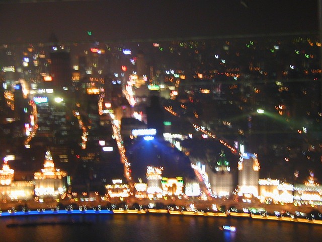 Dense Shanghai at night