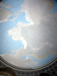 clouds painted on ballroom ceiling