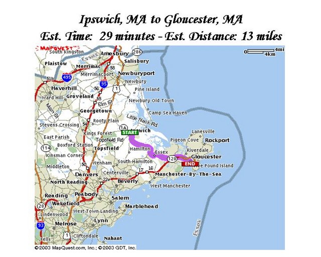 Ipswich-to-Gloucester mapquest