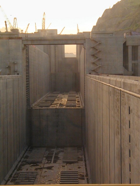 Cruise ship elevators under construction