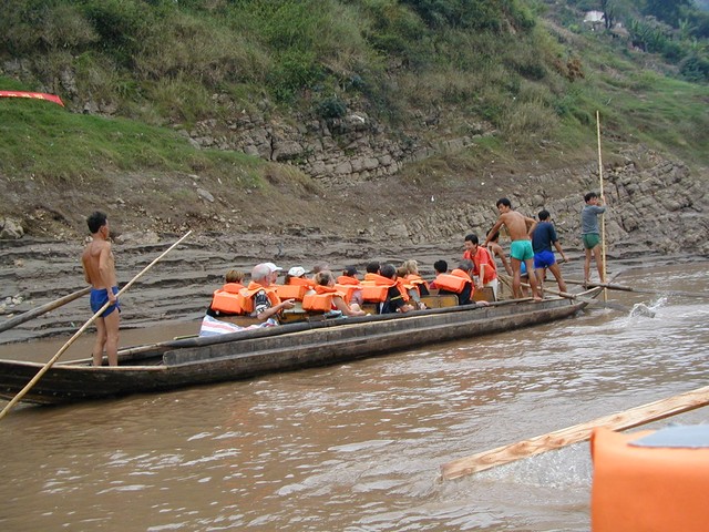 Full length of boat with tourists