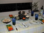 place setting fondue
