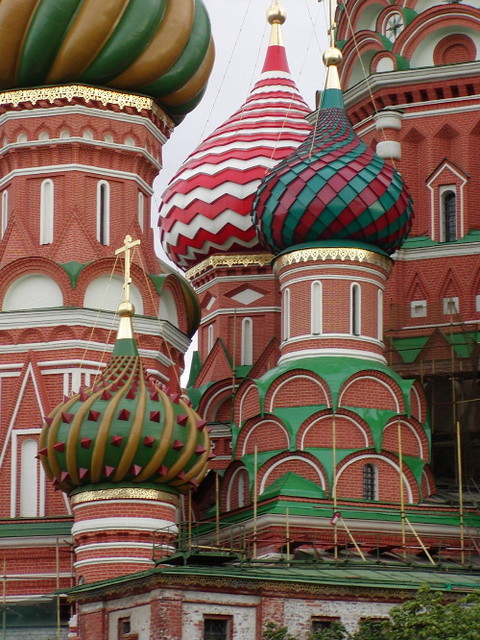 close-up of the domes at St Basils