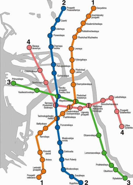 St Petersburg metro map