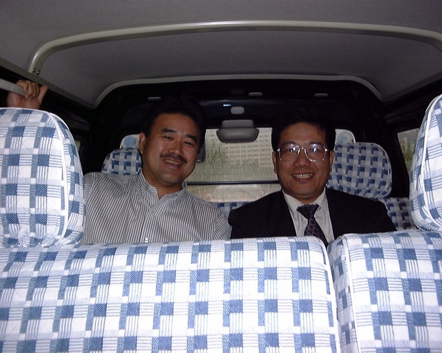 barry & mr. hwang in the car