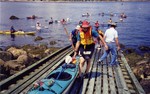 kayakers landing on Thacher Island