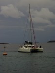 Tall view of catamaran