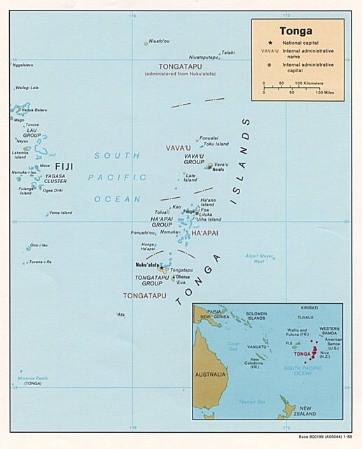 Tonga - political map