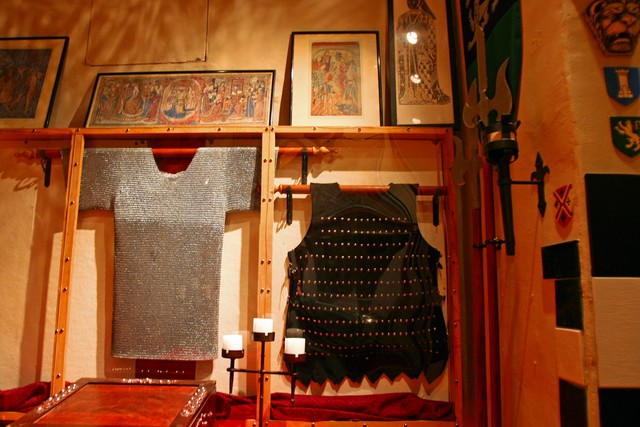 chain mail in the weapons room up in the tower