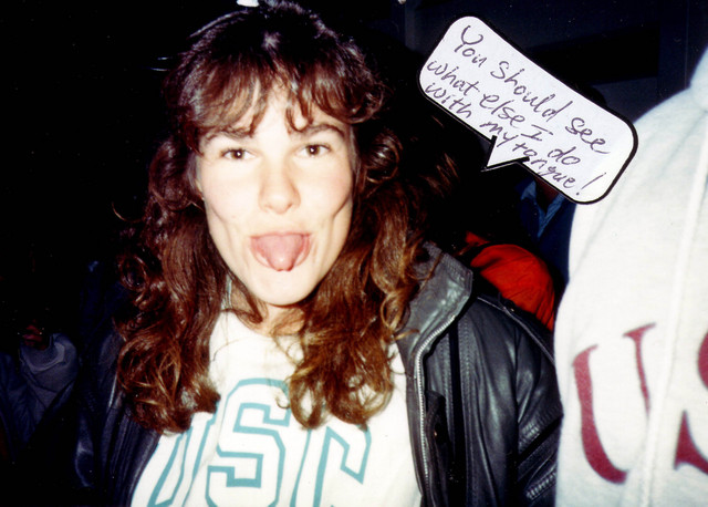 Alex Kurland sticking out her tongue