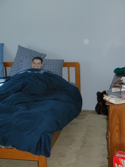 Dan Golding sleeps in