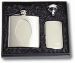 stainless steel 6 oz flask and double sided cigarette case