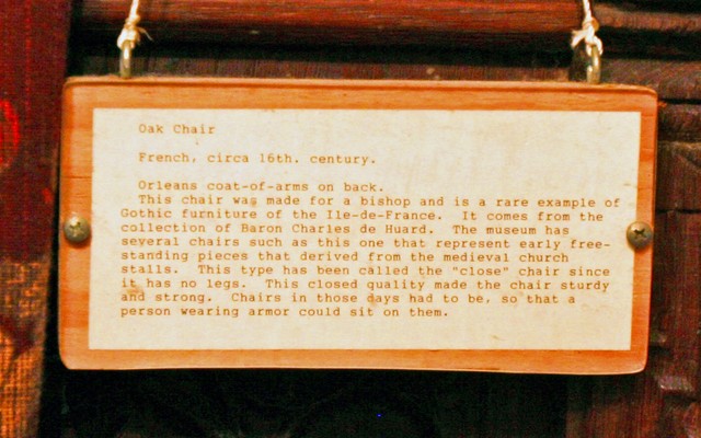 Circa 16th century Orleans coat-of-arms oak chair details