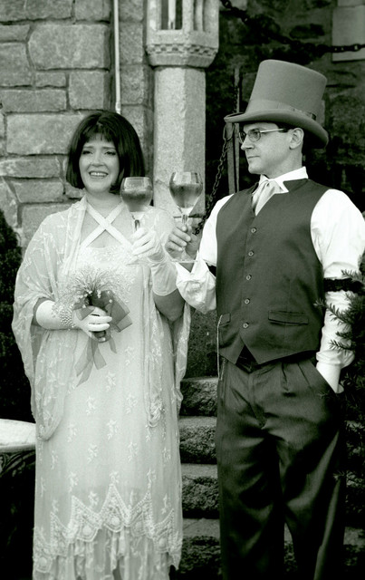 Ren and Joe have their special goblets in hand