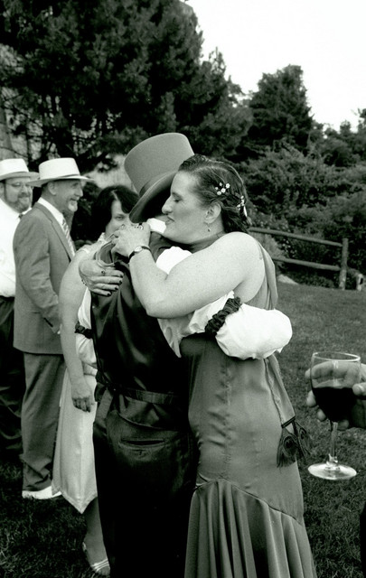 Jen gives her new Brother-In-Law a hug