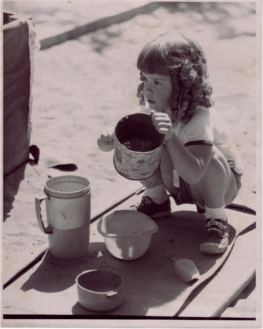 Ren in the sandbox at Mary Jane's Pre-school