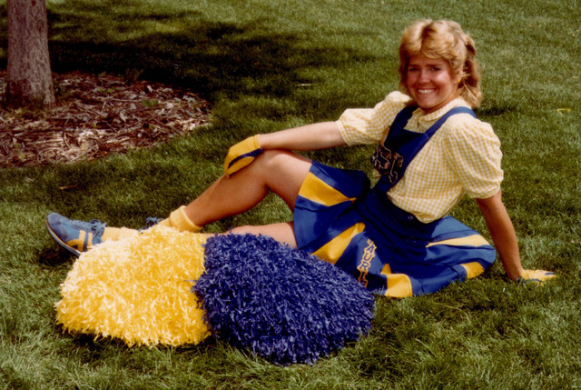 Ren as a cheerleader in 1984