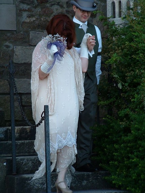 Ren is trying not to trip on her dress